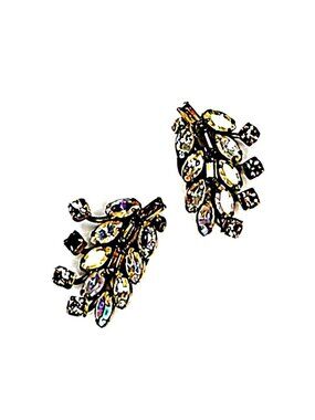 Vintage Sherman Aurora Borealis clip-on earrings